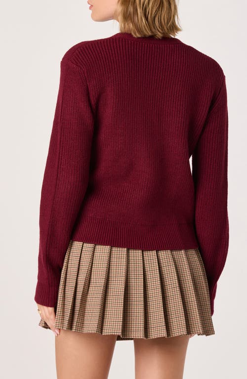 Astr The Label Crystal Embellished Bow Detail Cardigan In Brown