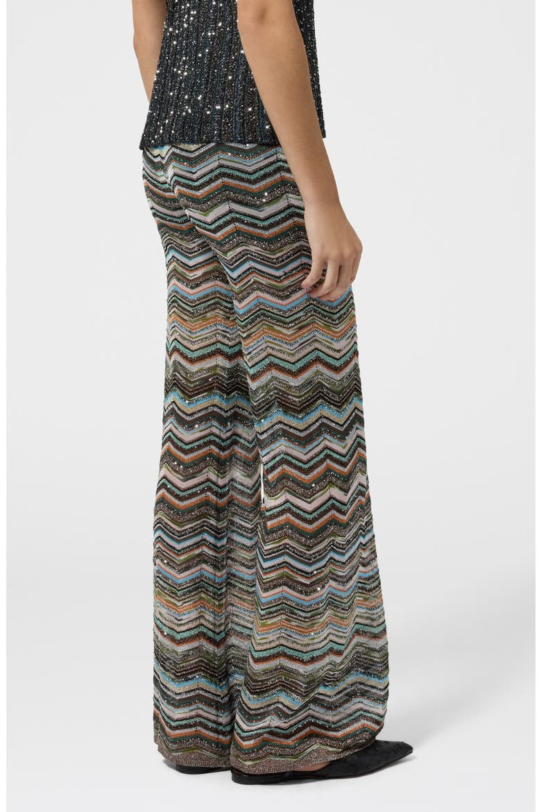 Sequin Metallic Zigzag Stripe Sweater Pants, Alternate, color, BLACK MULTI