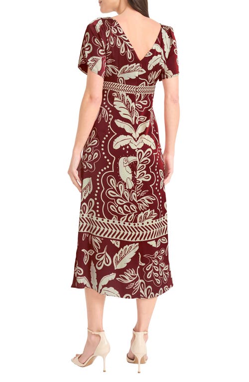 Maggy London Flutter Sleeve Midi Dress