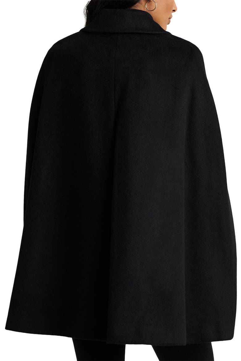 Wool Blend Cape, Alternate, color, BLACK