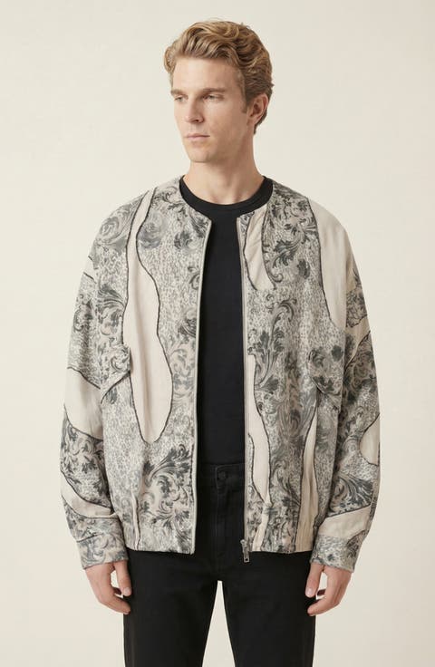 Printed Zip Front Jacket