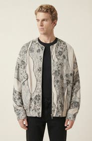 Modenaire Printed Zip Front Jacket