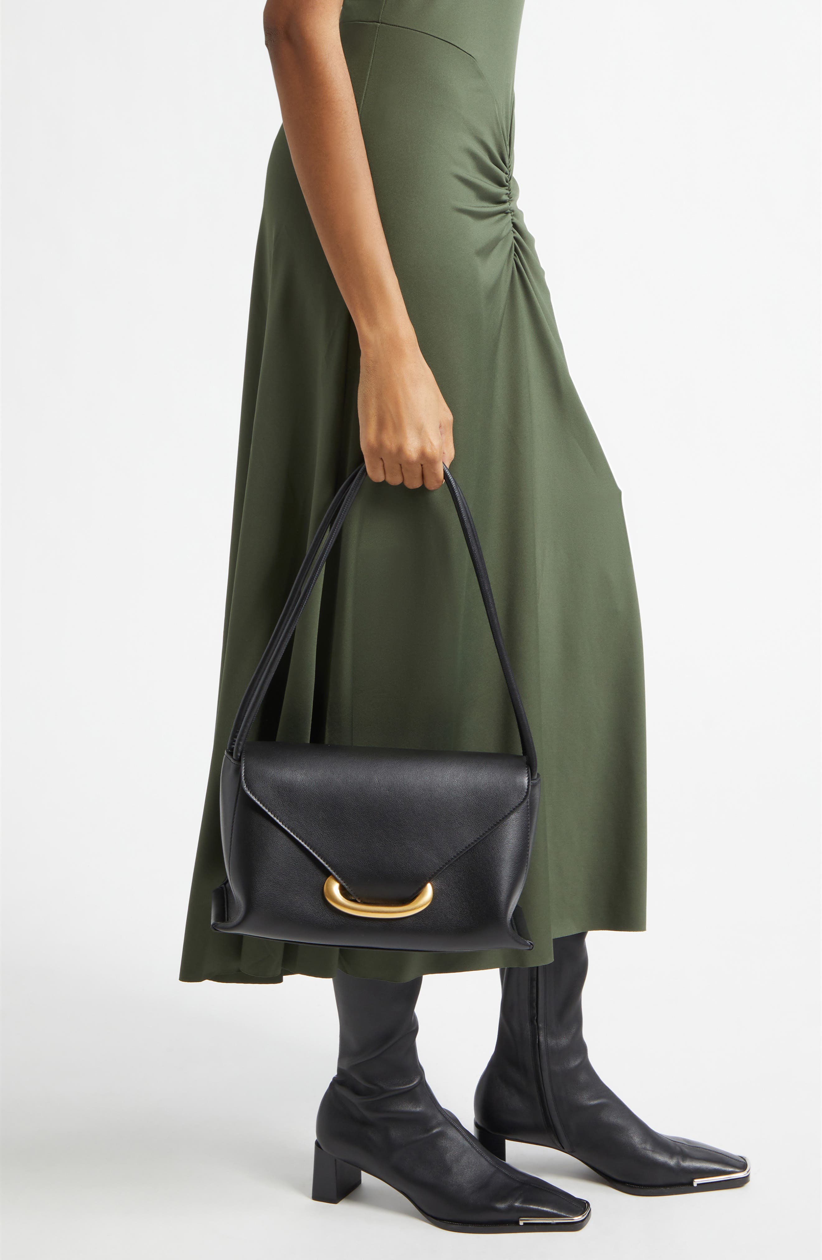 Wandler Veneto Leather Shoulder Bag, Alternate, color, Black 3200