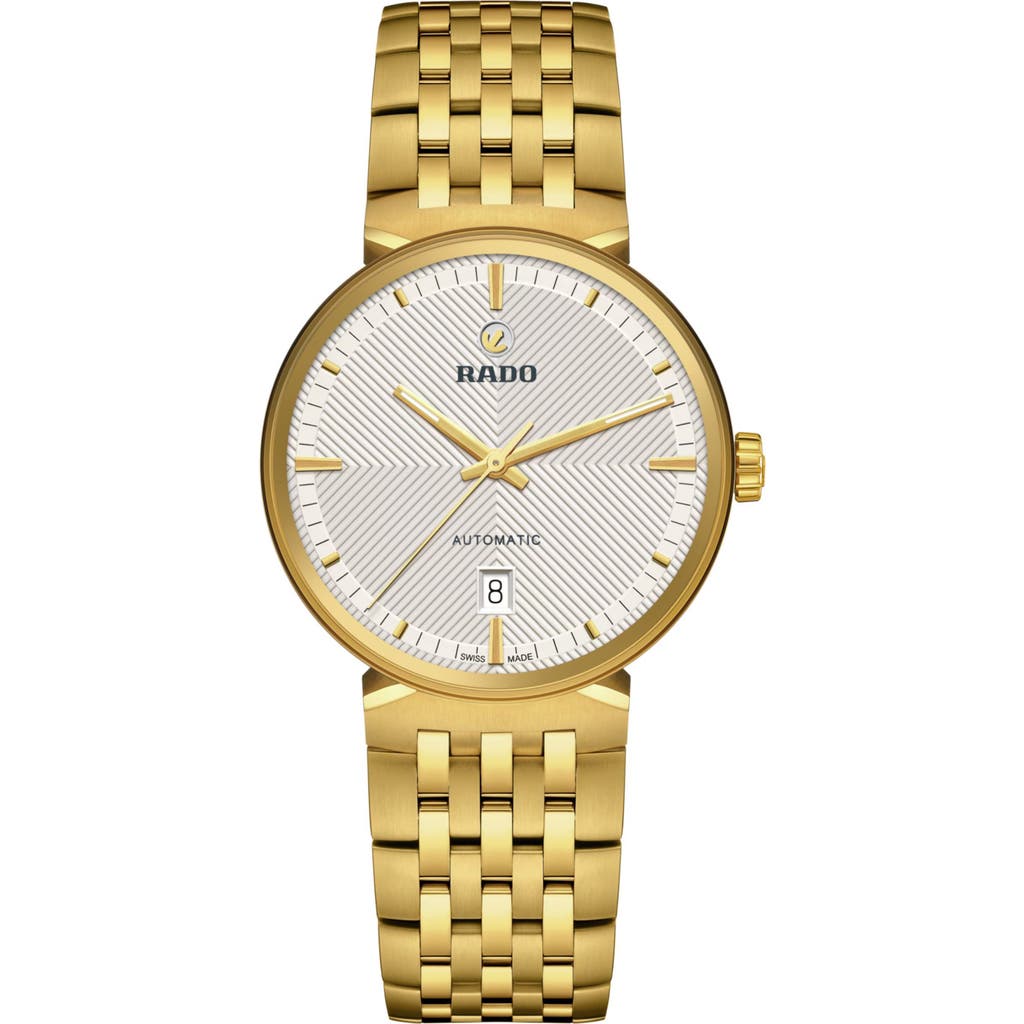 Rado Unisex Swiss Automatic Florence Gold Pvd Stainless Steel Bracelet Watch 39mm In Gold