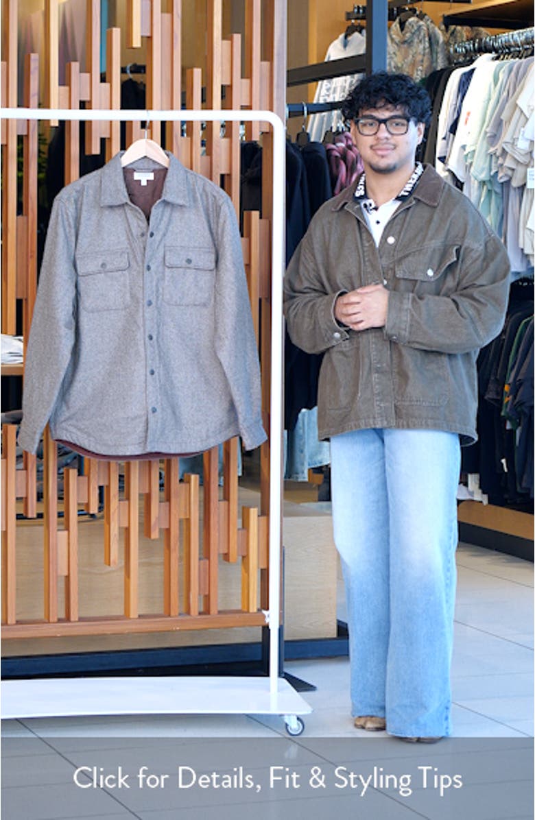 Brushed Wool Blend Twill Shacket, sales video thumbnail