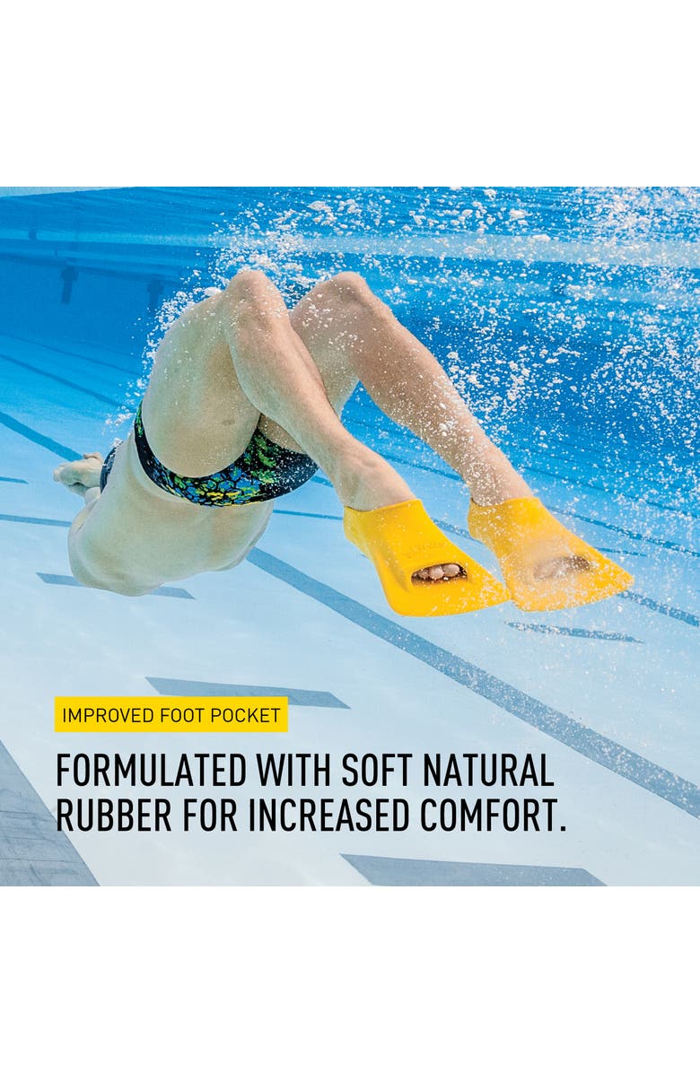 FINIS Zoomers Gold Swim Training Fins Short Blade Design for Speed and Conditioning Soft Natural Rubber Fit, Alternate, color, Yellow