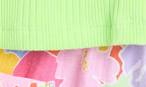 JESSICA SIMPSON JESSICA SIMPSON KIDS STRETCH RIB TANK TOP & PRINT SHORTS SET