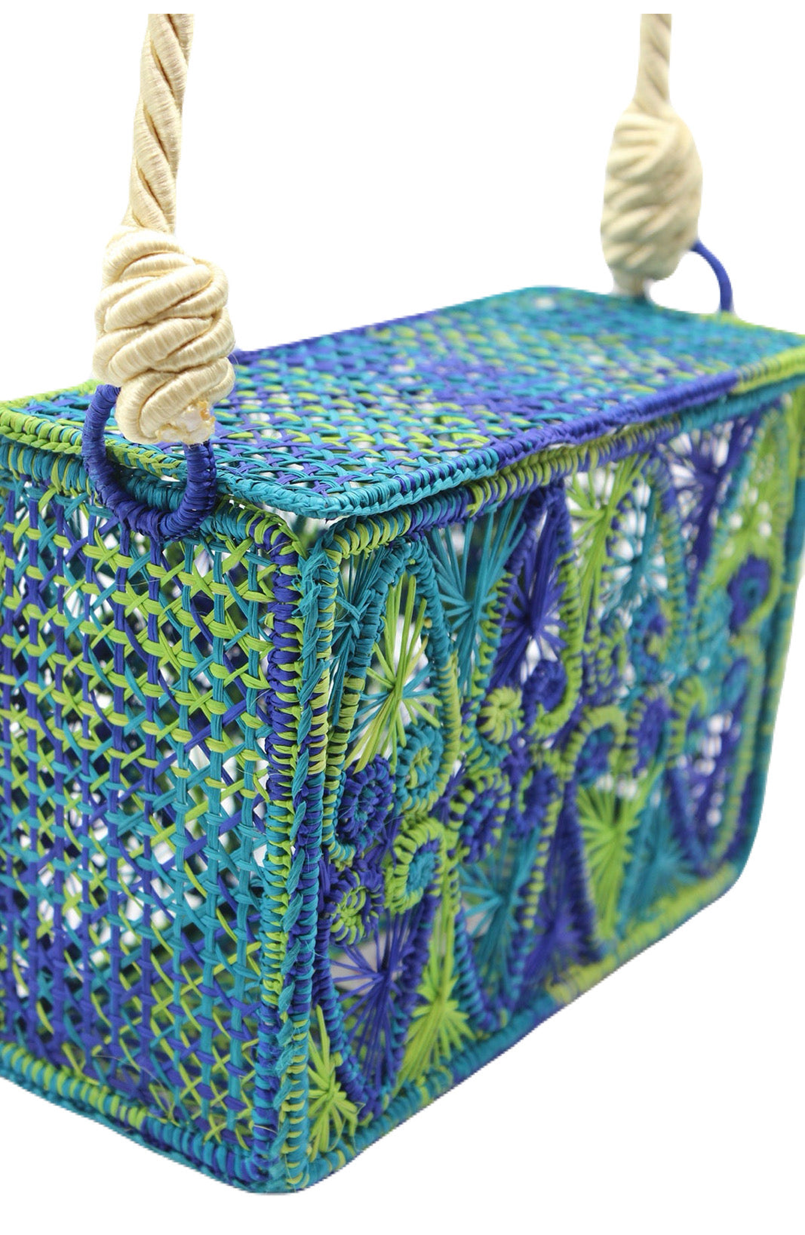 Amazónica Hearts Handbag, Alternate, color, Blue / Green