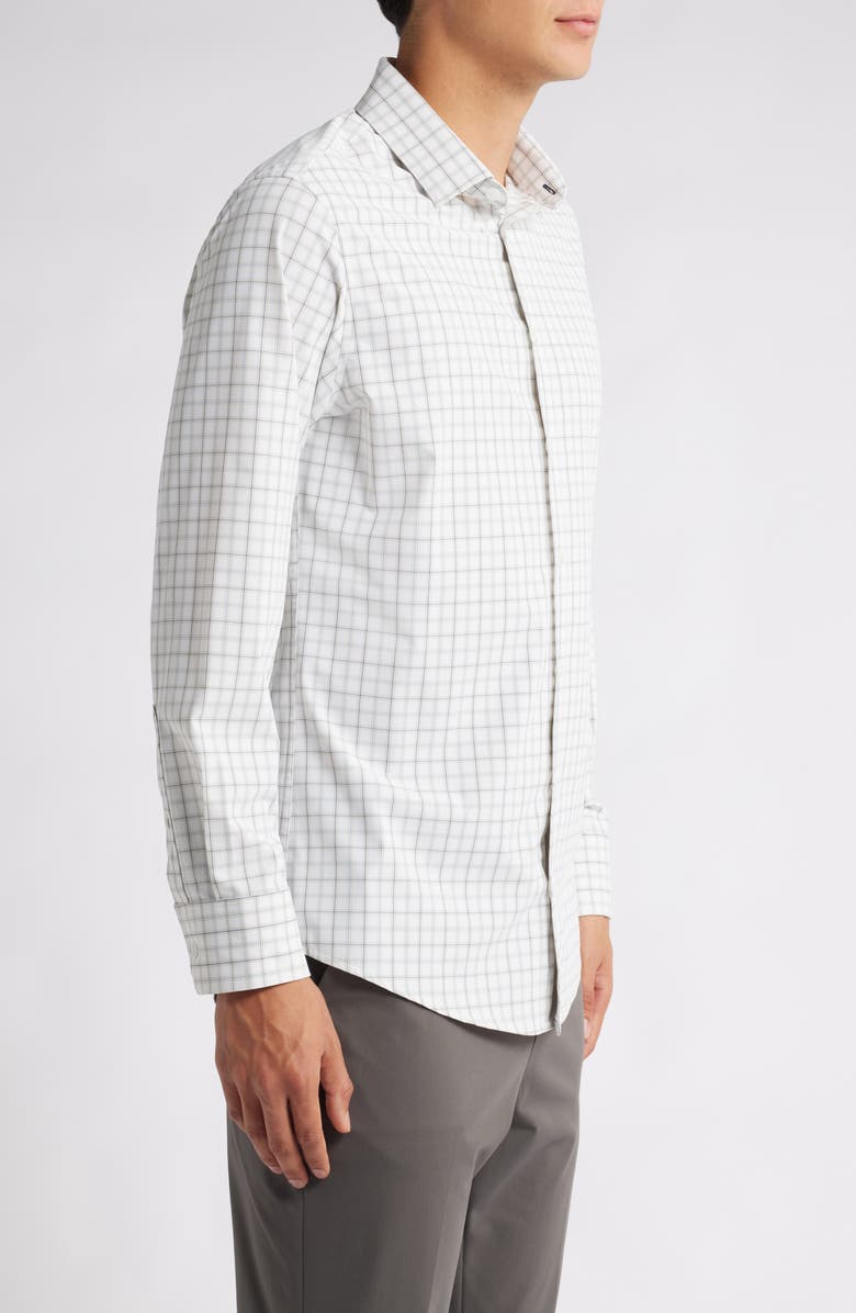 Mizzen+Main Leeward Trim Fit Check Performance Button-Up Shirt, Alternate, color, 