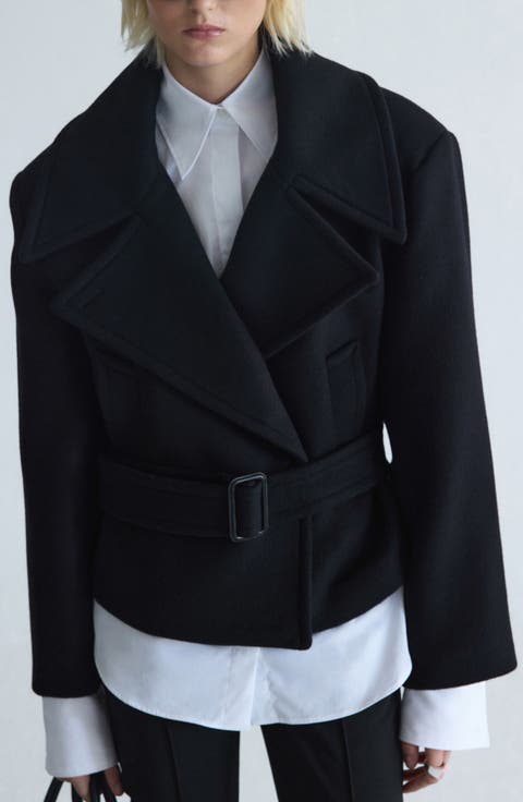 Oversized Virgin Wool Blend Belted Coat