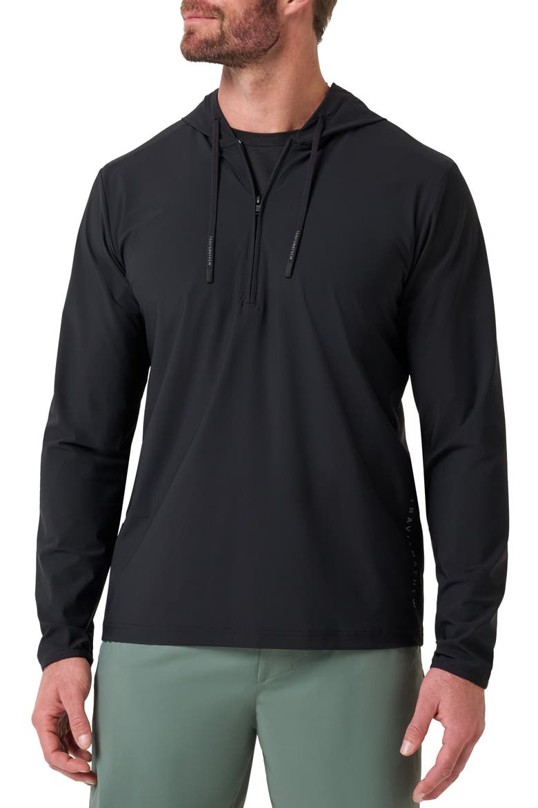 Hero Hour Performance Half Zip Hoodie, Main, color, BLACK