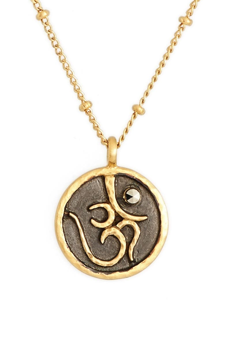 Satya Jewelry 'Om' Pendant Necklace, Main, color, BLACK/ GOLD