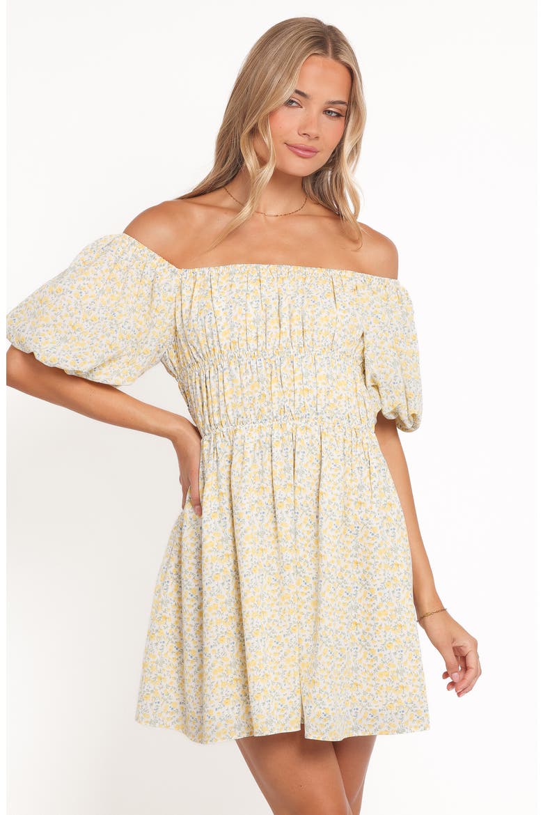 Tori Off the Shoulder Minidress, Alternate, color, YELLOW FLORAL