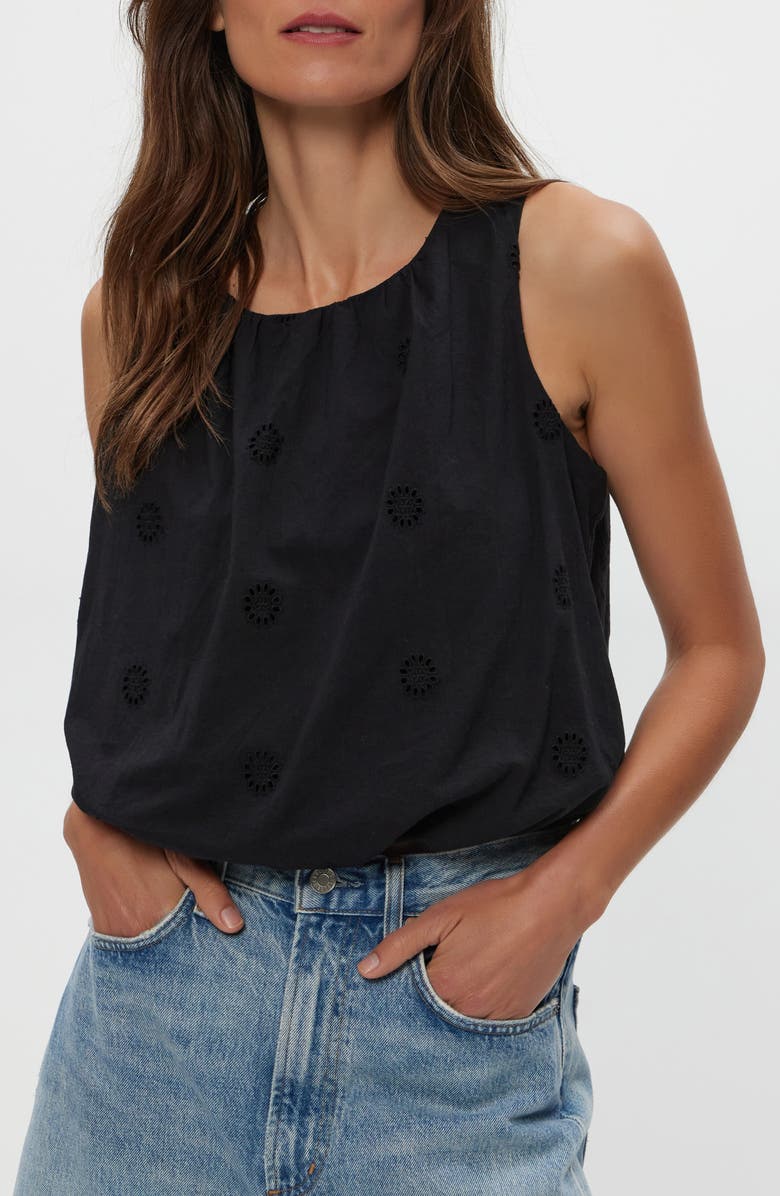 Michael Stars Hazel Eyelet Bubble Sleeveless Top, Alternate, color, 