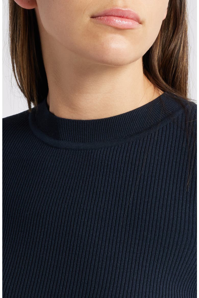 Feskiera Rib Mock Neck Sweater, Alternate, color, DK BU