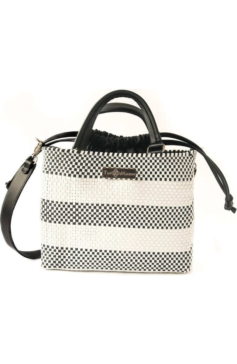 Tin Marin Lolo Medium Woven Crossbody Drawstring Bag, Main, color, Black