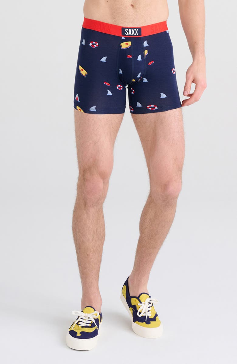 SAXX Assorted 2-Pack Vibe Super Soft Boxer Briefs, Alternate, color, Dangerous Waters/Blk