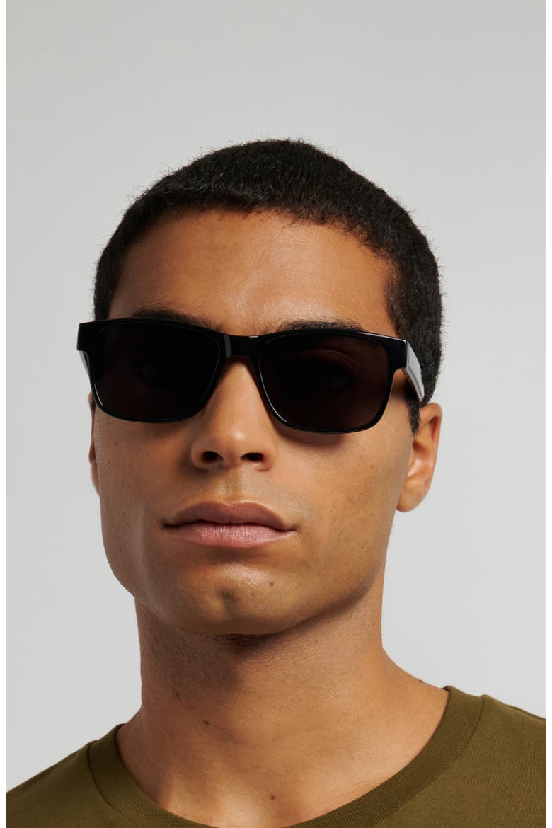 58mm Rectangular Sunglasses, Alternate, color, BLACK/ GREY