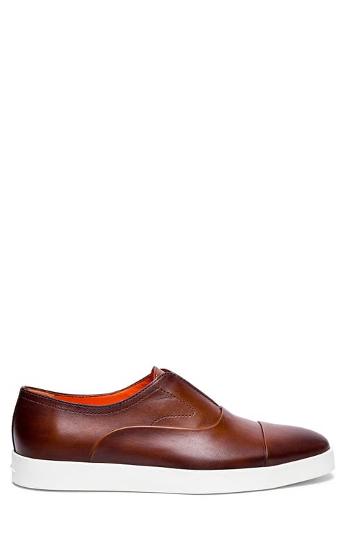 Santoni Money Oxford Sneaker In Brown