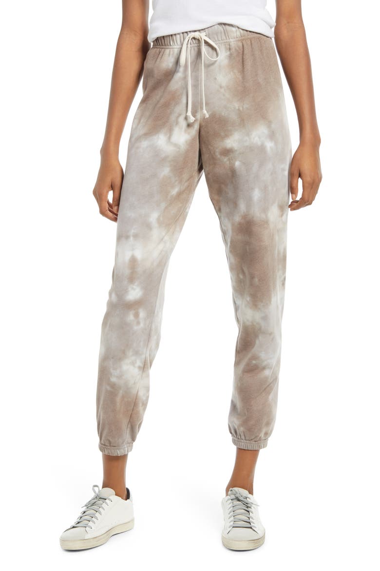 Tie Dye Boyfriend Joggers, Main, color, IVORY- GREY COMBO