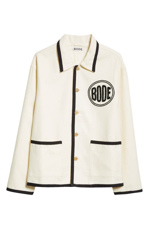 Bode Beaded Player Jacket In Black Cream