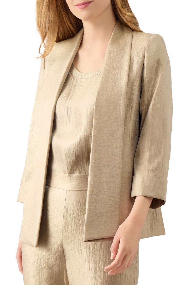 KASPER Textured Open Front Blazer, Main, color, 