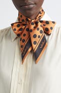 Valentino Garavani Dalmatian Polka Dot Silk Skinny Scarf