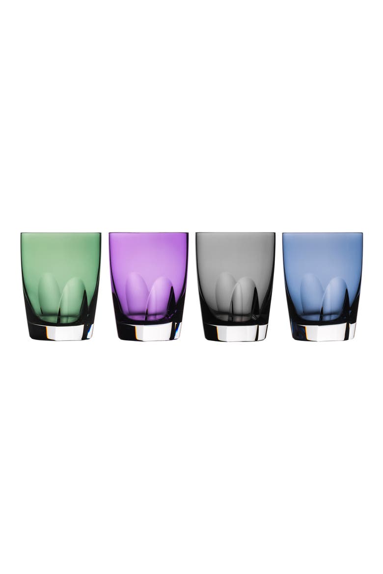 W Set of 4 Lead Crystal Tumblers, Main, color, MULTI
