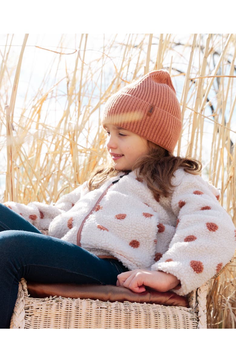 Deux par Deux Kids Unisex Mid-Season Knit Hat Brown Pink, Alternate, color, Terra Cotta