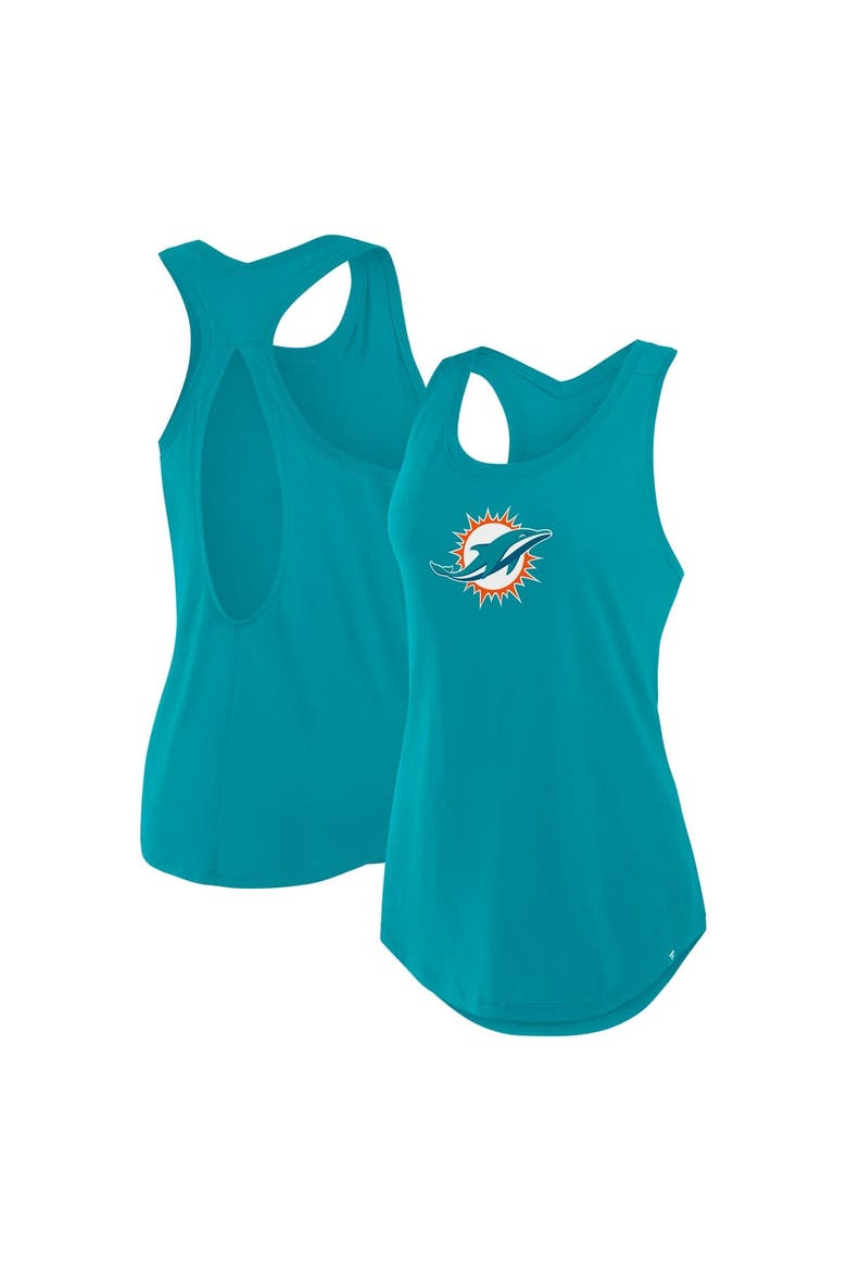 Women's Fanatics Aqua Miami Dolphins Iron Fan Tank Top, Main, color, Aqua