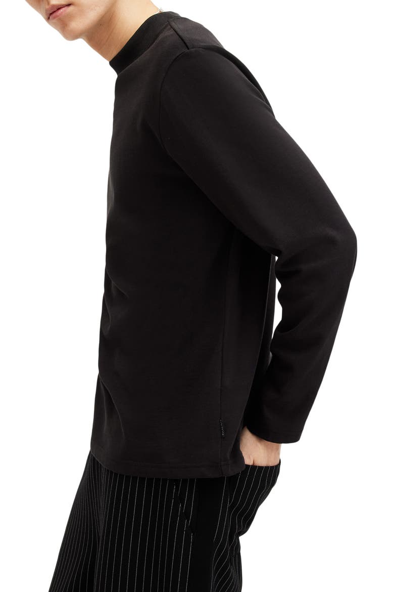 Long Sleeve Cotton T-Shirt, Alternate, color, JET BLACK