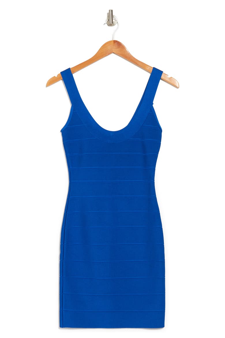 U-Neck Mini Bandage Dress, Alternate, color, BRIGHT BLUE- 438