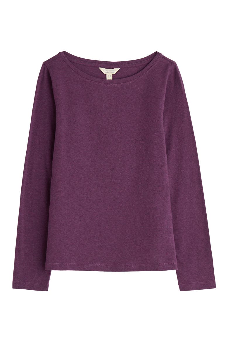 Easel Long Sleeve Stretch Organic Cotton Top, Alternate, color, MELANGE GRAPE