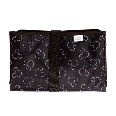 Full Body Portable Baby Changing Pad, Fully Padded for Baby's Comfort Waterproof Opens to 19" X 30" Mickey Black