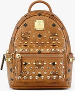 MCM X-Mini Stark Bebe Boo Backpack in Gold Crystal Visetos