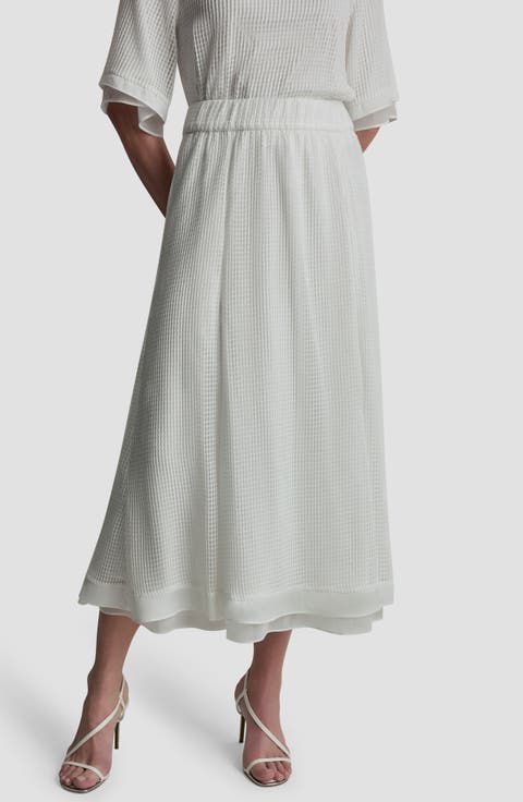 Windowpane A-Line Skirt