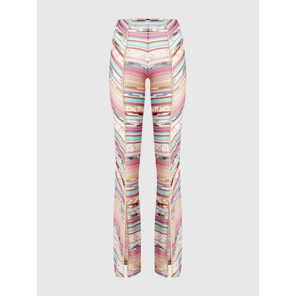 Missoni Lamé Slub Viscose Trousers With Slits At The Bottom In Multicoloured