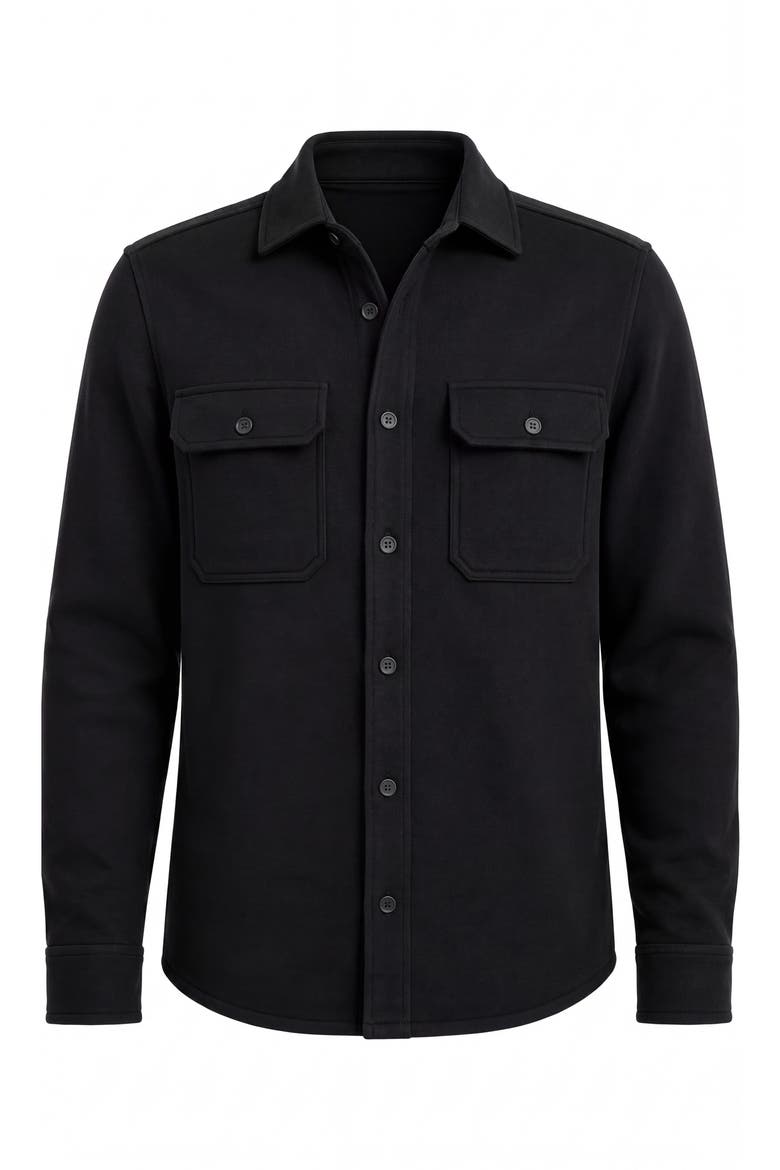 Long Sleeve Knit Button Up Shirt, Alternate, color, BLACK
