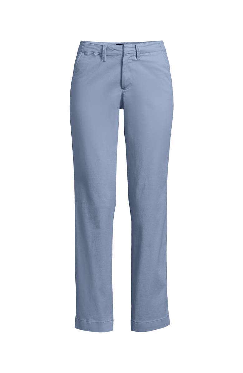 Lands' End Mid Rise Classic Straight Leg Chino Ankle Pants, Alternate, color, Pale Slate Blue