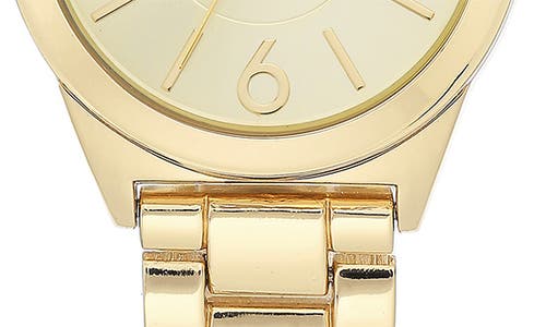 Nine West Quartz Bracelet Watch & Crystal Chain Bracelet Set, 30mm In Gold