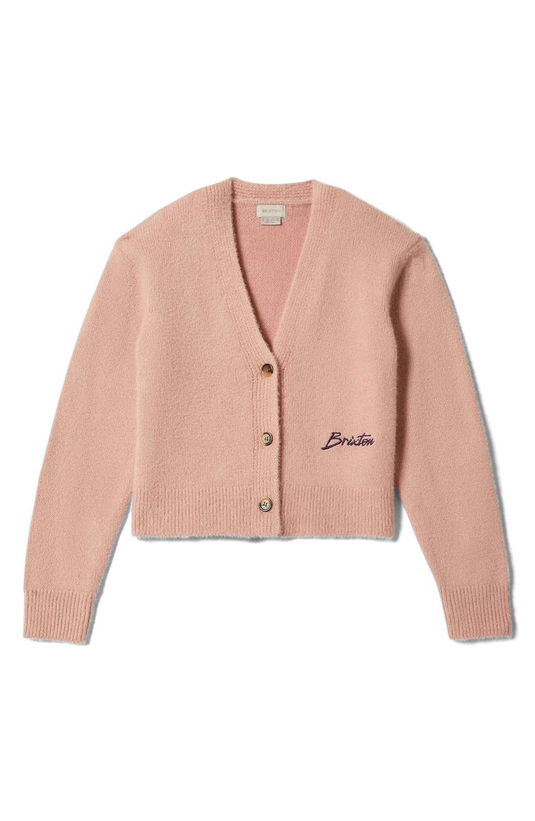 Brixton Town Fuzzy Cardigan, Alternate, color, Mellow Rose