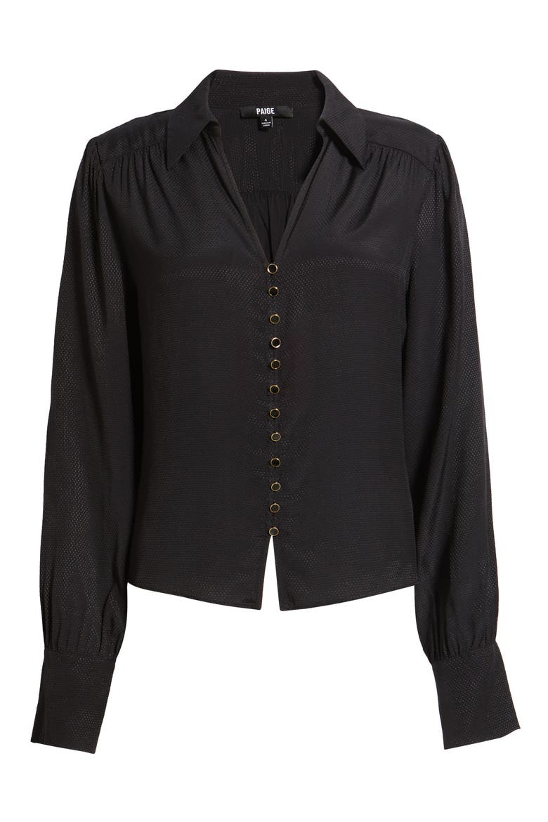 Camu Jacquard Button-Up Shirt, Alternate, color, BLACK