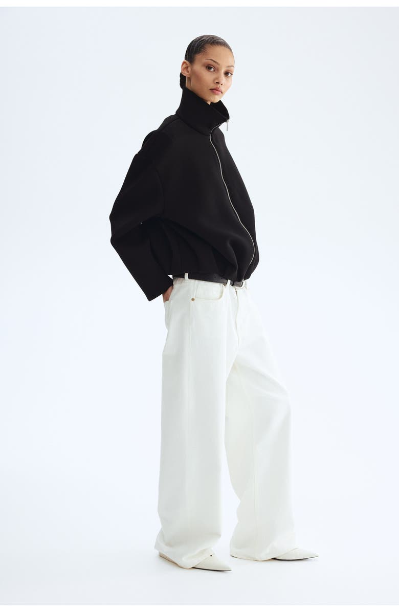 H&M Scuba Knit Jacket, Alternate, color, Black