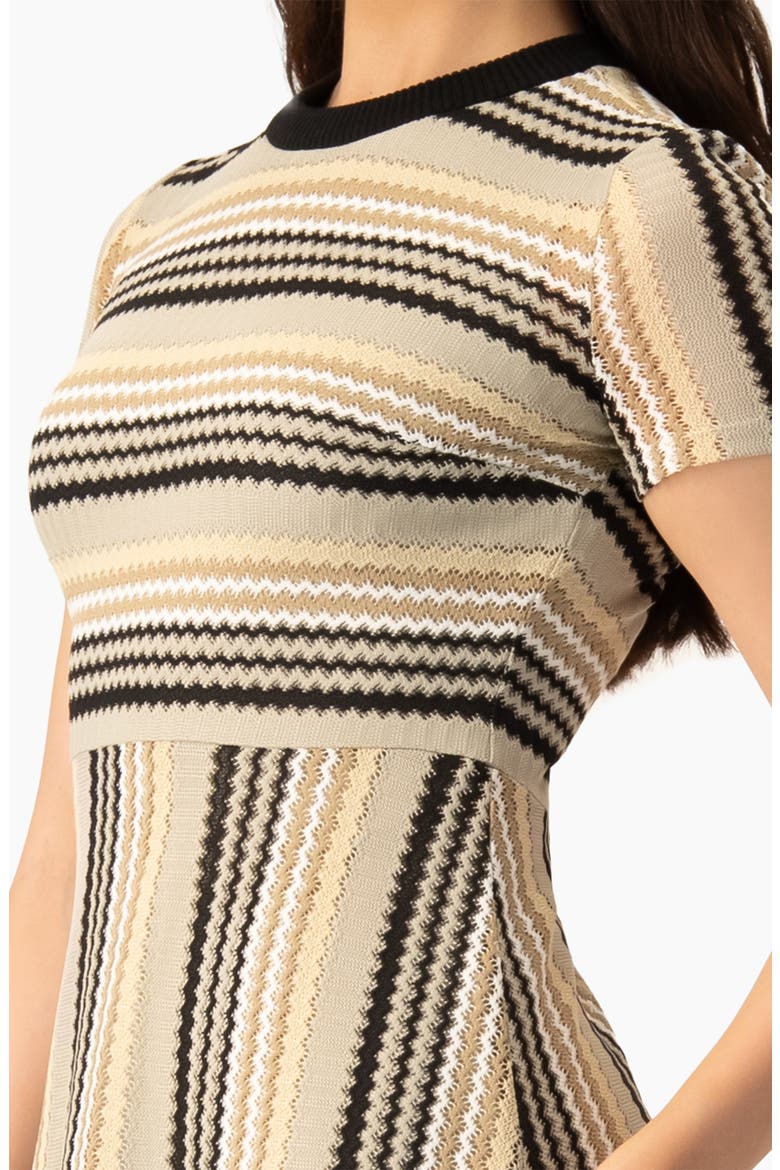 Chevron Stripe Crochet Knit Maxi Dress, Alternate, color, Beige