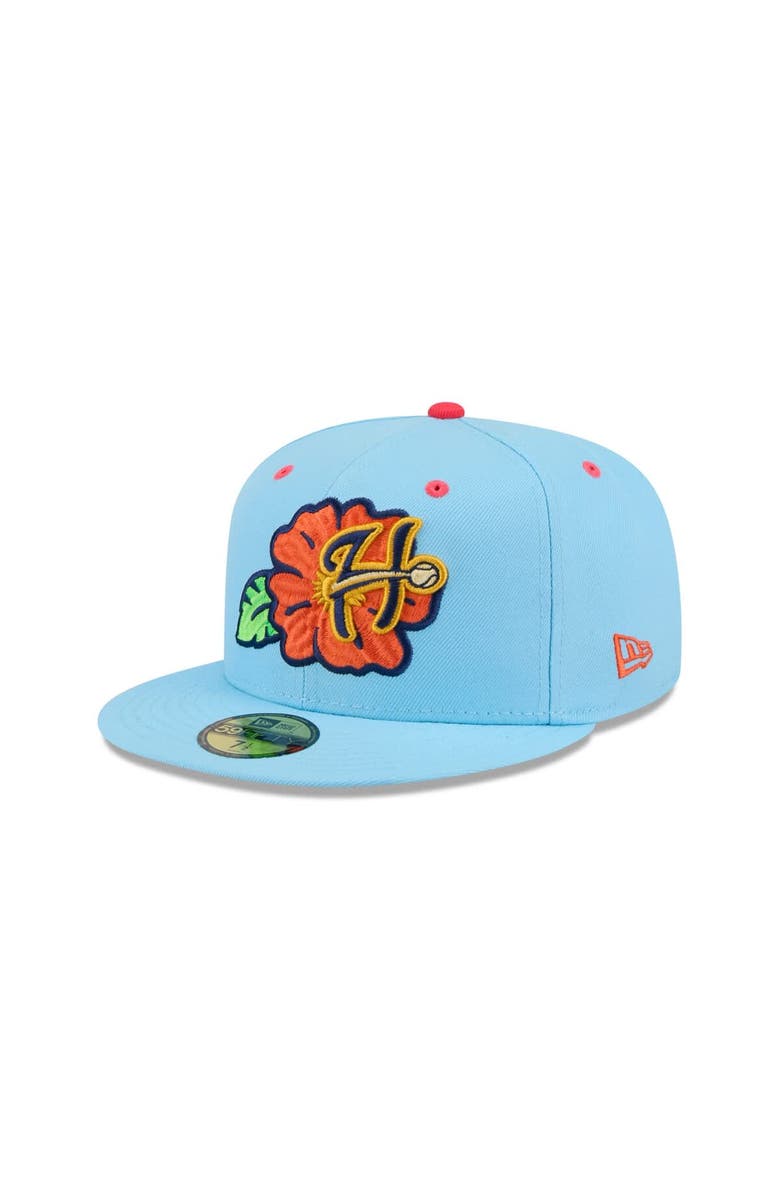 New Era Men's New Era Light Blue Harrisburg Senators Theme Nights 59FIFTY Fitted Hat, Main, color,