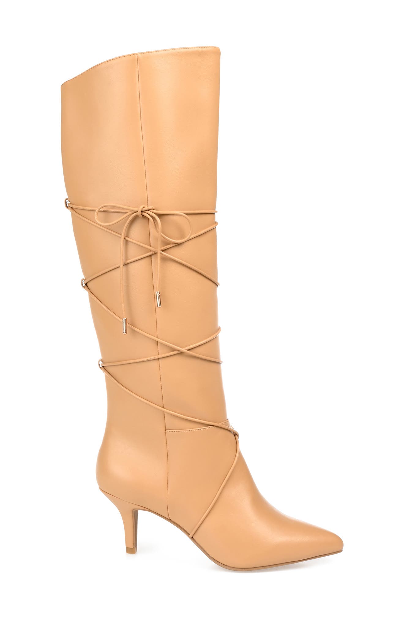 Journee Collection Kaavia Wrapped Tie Tall Boot, Alternate, color, Tan