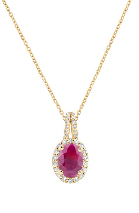 Ruby & Diamond Pendant Necklace
