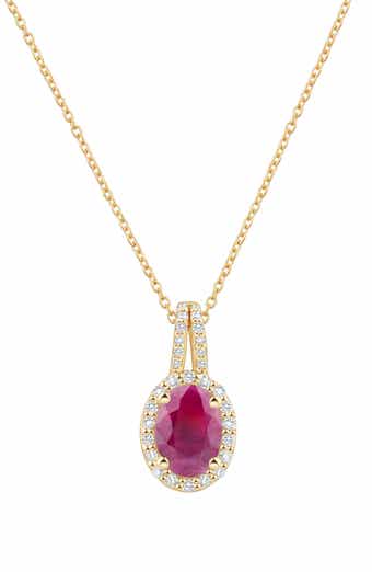 Frankie & Zoe Ruby & Diamond Pendant Necklace