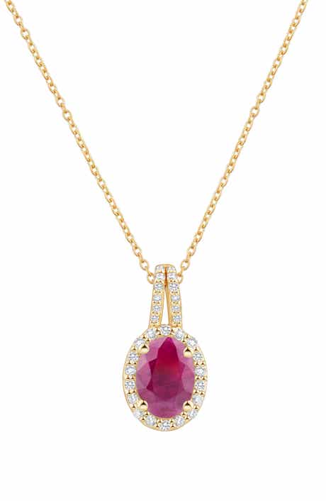 Frankie & Zoe Ruby & Diamond Pendant Necklace