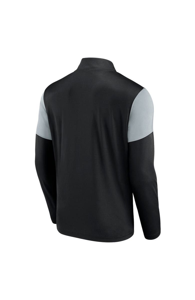 FANATICS Men's Fanatics Branded Black/Silver Las Vegas Raiders Primary Logo Quarter-Zip Jacket, Alternate, color, 